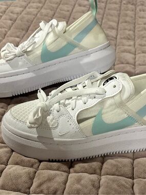 Nike Court Vision Alta TXT Sneakers with Pale Teal Insole Detail